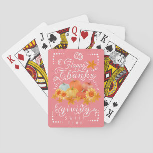 Herfst Pompoen Roze Pokerkaarten