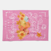 Herfst Pompoen Roze Theedoek (Horizontaal)