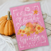 Herfst Pompoen Roze Theedoek