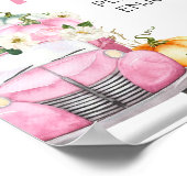 Herfst Pompoen Roze Truck Eetbaar Bord Poster (Hoek)