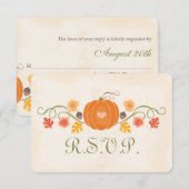 Herfst Pompoen RSVP Wedding Response Kaart (Voorkant / Achterkant)