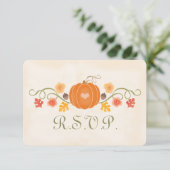 Herfst Pompoen RSVP Wedding Response Kaart (Staand voorkant)