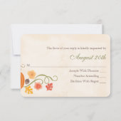 Herfst Pompoen RSVP Wedding Response Kaart (Achterkant)
