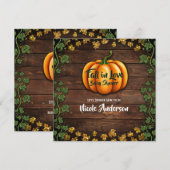 Herfst Pompoen Rustic Green Gold Ivy Baby shower Kaart (Voorkant / Achterkant)