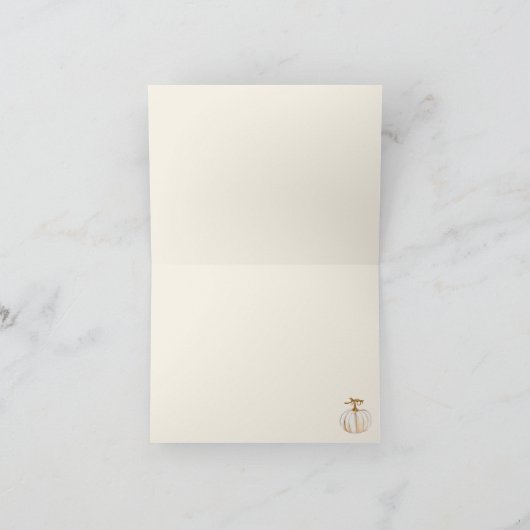 Herfst pompoen rustiek Baby shower Bedankkaart (Binnen)