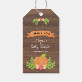 Herfst pompoen rustiek Baby shower dank u Cadeaulabel