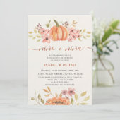 Herfst Pompoen Rustiek Boho Spaans Geslacht Onthul Kaart (Staand voorkant)