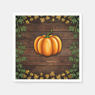 Herfst pompoen rustiek groen goud ivy herfst land servet