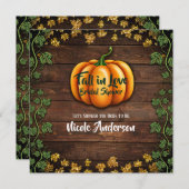 Herfst pompoen rustiek groen goud ivy Vrijgezellen Kaart (Voorkant / Achterkant)