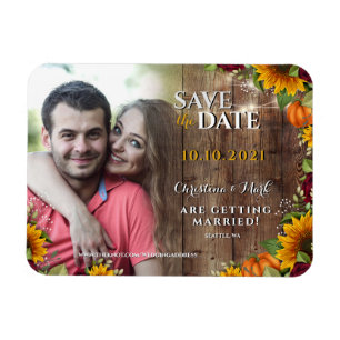 Herfst Pompoen Rustiek Roos Zonnebloem Fotomagneet Magneet