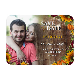 Herfst Pompoen Rustiek Roos Zonnebloem Fotomagneet Magneet