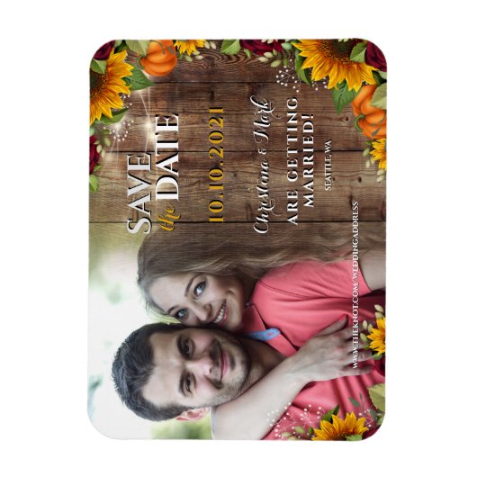 Herfst Pompoen Rustiek Roos Zonnebloem Fotomagneet Magneet (Verticaal)