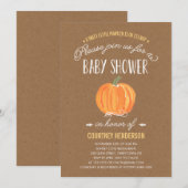 Herfst pompoen rustiek | Uitnodiging voor Baby sho (Voorkant / Achterkant)
