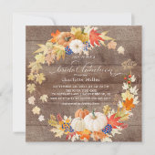 Herfst Pompoen Rustiek Vrijgezellenfeest Luncheon Kaart (Voorkant)