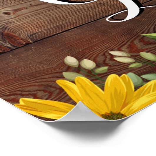 Herfst pompoen rustieke bruiloft teken poster (Hoek)