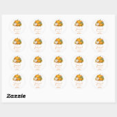 Herfst Pompoen Rustieke Dank Je Bruidsdouche Ronde Sticker (Vel)