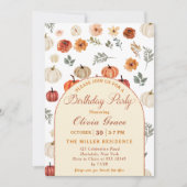 Herfst Pompoen Rustieke Verjaardagsfeest Kaart (Voorkant)