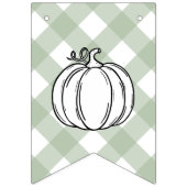 Herfst Pompoen Sage Groen Gingham Baby shower Vlaggetjes (Tweede vlag)