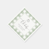 Herfst Pompoen Sage Groen Gingham Oh Baby Servet (Hoek)