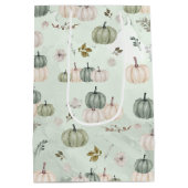 Herfst Pompoen Sage Groene Thanksgiving Medium Cadeauzakje (Achterkant)