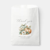 Herfst pompoen salie groen dank u Baby shower Bedankzakje (Voorkant)