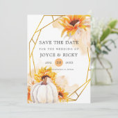 Herfst Pompoen Save The Date Trouw Uitnodiging (Staand voorkant)