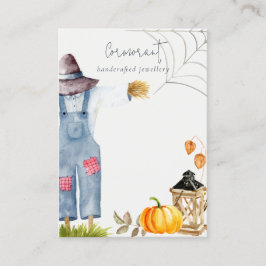 Herfst Pompoen Scarecrow Blank Sieraden Display Visitekaartje