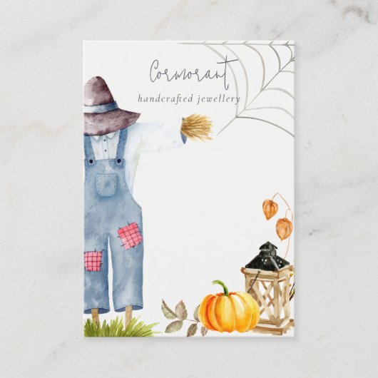 Herfst Pompoen Scarecrow Blank Sieraden Display Visitekaartje (Voorkant)