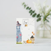 Herfst Pompoen Scarecrow Logo 2 Oorbel Display Visitekaartje (Staand voorkant)