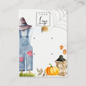 Herfst Pompoen Scarecrow Logo 2 Oorbel Display Visitekaartje (Voorkant)