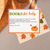 Herfst pompoen Schattige boek voor Baby shower Informatiekaartje