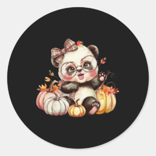 Herfst Pompoen Schattige Panda Beer Herfst Herfst Ronde Sticker