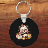 Herfst Pompoen Schattige Panda Beer Herfst Herfst Sleutelhanger (Voorkant)