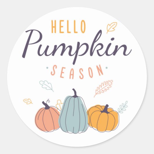 Herfst Pompoen Seizoen Ronde Sticker (Voorkant)