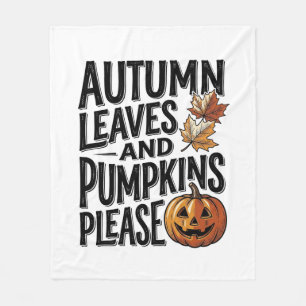 Herfst Pompoen Shirt Met Bladeren En Halloween Sfe Fleece Deken