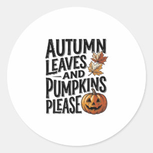 Herfst Pompoen Shirt Met Bladeren En Halloween Sfe Ronde Sticker
