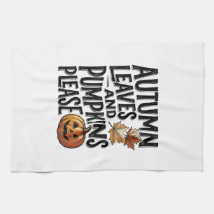 Herfst Pompoen Shirt Met Bladeren En Halloween Sfe Theedoek