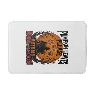 Herfst Pompoen Shirt Met Vintage Griezelen Herfstb Badmat