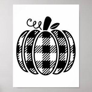 Herfst Pompoen Shirt Vrouwen Halloween Buffalo Pla Poster