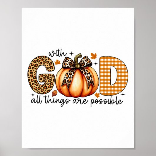 Herfst pompoen Shirten voor vrouwen Jezus Christel Poster (Voorkant)