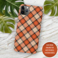 Herfst Pompoen Sinaasappel Bruin Tartan Patroon
