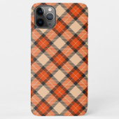 Herfst Pompoen Sinaasappel Bruin Tartan Patroon iPhone Hoesje (Achterkant)