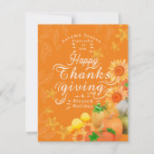 Herfst pompoen Sinaasappel Feestdagenkaart (Voorkant)