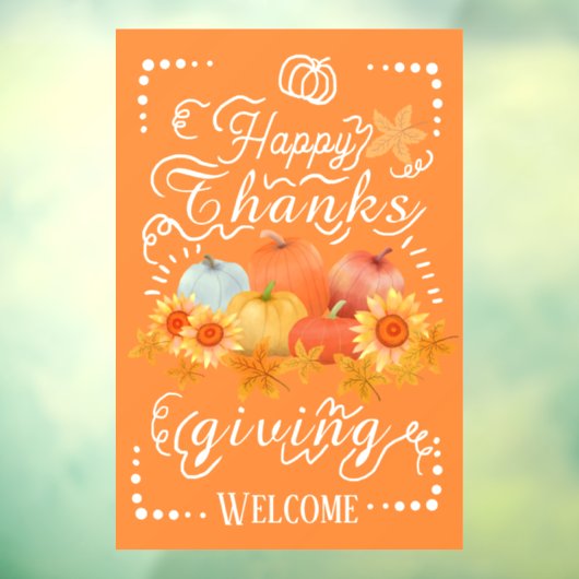 Herfst pompoen Sinaasappel Raamsticker (Vel 3)