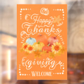 Herfst pompoen Sinaasappel Raamsticker (Vel 2)