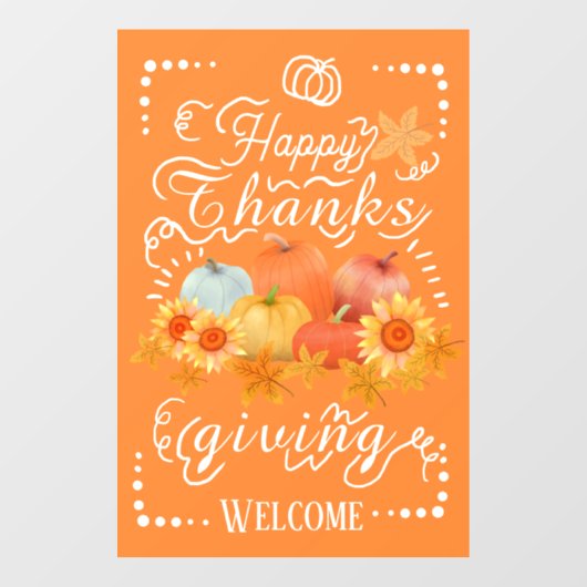 Herfst pompoen Sinaasappel Raamsticker (Vel)