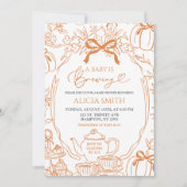 Herfst Pompoen  Sinaasappel Toile baby is brouwen Kaart (Voorkant)