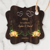 Herfst Pompoen Slingerlichten Oude Schuur I DO BBQ Bedankjes Labels (Achterkant)