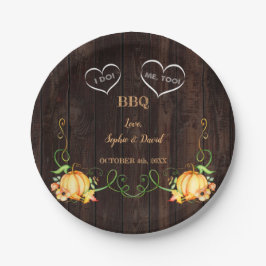 Herfst Pompoen Slingerlichtjes Oude Schuur I DO BB Papieren Bordje