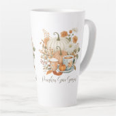 Herfst Pompoen Spice Latte Bloemen Herfstbladeren Latte Mok (Rechterhoek)